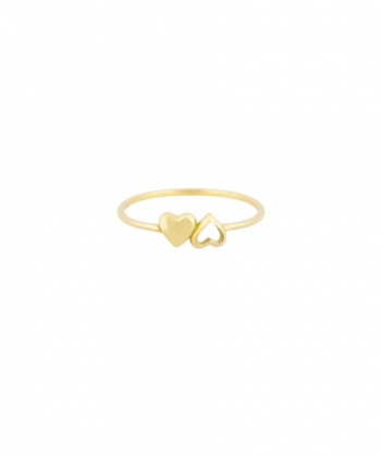 انگشتر دو قلب معکوس پر و خالی با رینگ مفتولی درریس Doris کد P4726