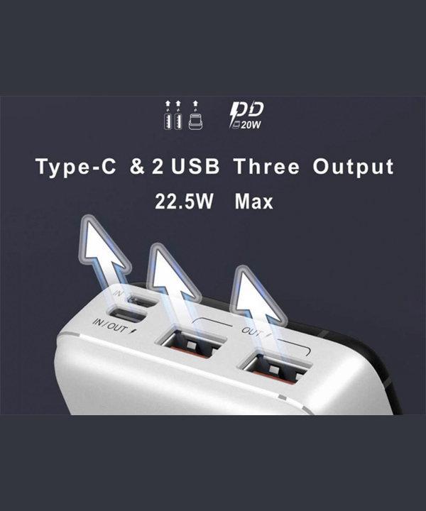 پاور بانک تایپ سی و یو اس بی 22.5 وات 20000 کانفلون PowerBank Konfulon Q13 20000mAh 22.5W