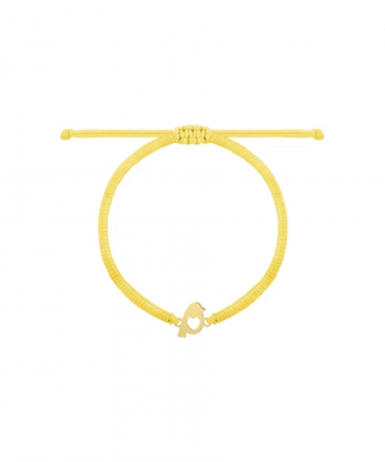 دستبند بافت زرد پرنده دل قلبی درریس Doris کد P4838