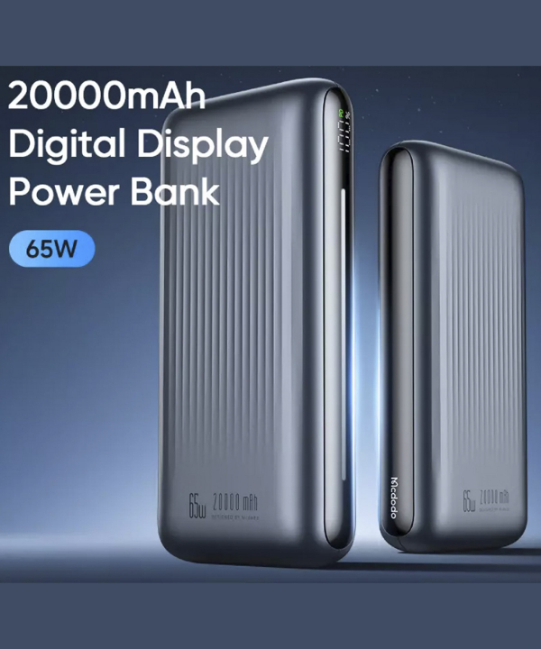 پاور بانک تایپ سی و یو اس بی 65 وات 20000 مک دودو Mcdodo MC-446 Light Interaction Digital Display Power Bank