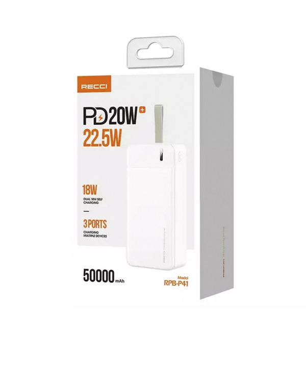 پاور بانک تایپ سی و یو اس بی 22.5 وات 50000 رسی RPB-P41