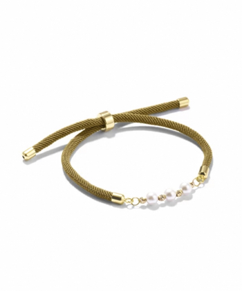 دستبند خردلی دُر و گوی درریس Doris کد P4850