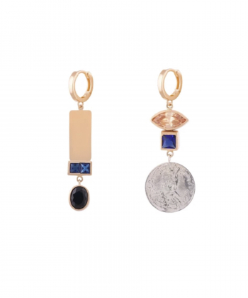 گوشواره روکو سکه و سنگ درریس Doris کد P4880