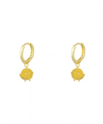 گوشواره روکو جوجه با میناکاری زرد درریس Doris کد P4892