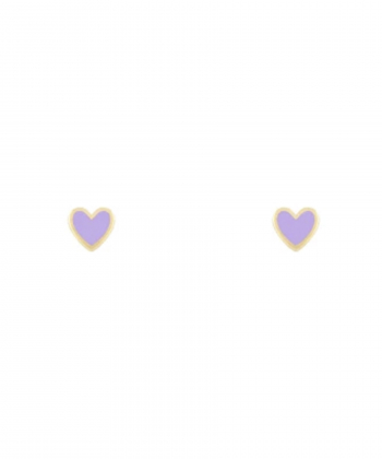 گوشواره میخی قلبک با میناکاری یاسی درریس Doris کد P4984