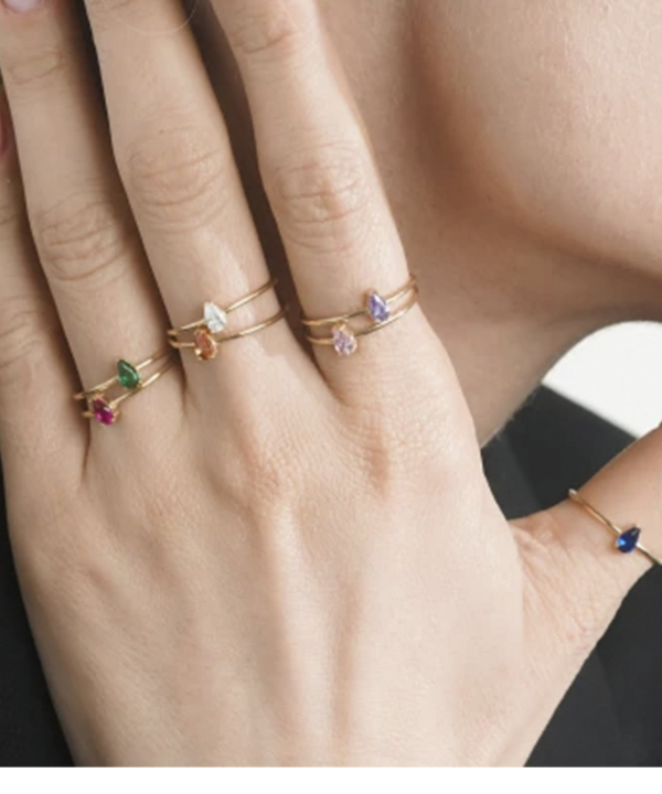 انگشتر تک نگین آفرینش درریس Doris کد P4993