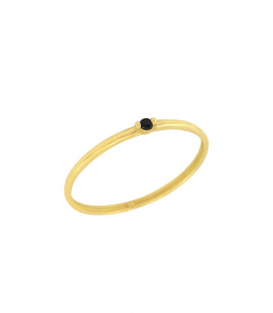 انگشتر تک نگین مشکی میو گلد Mio Gold کد R1550
