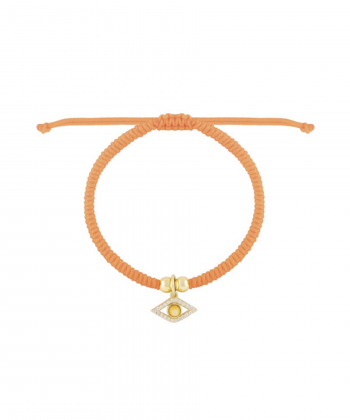 دستبند بافت با آویز چشم لوزی نگین دار درریس Doris کد P1642