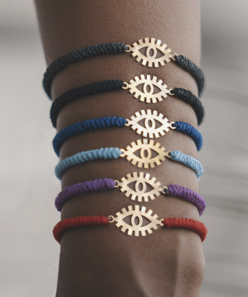 دستبند بافت رخ با چشم مژه دار درریس Doris کد P1655