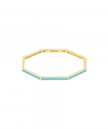 بنگل 8 ضلعی با میناکاری آبی فیروزه ای درریس Doris کد P4123