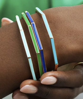 بنگل 8 ضلعی با میناکاری آبی فیروزه ای درریس Doris کد P4123