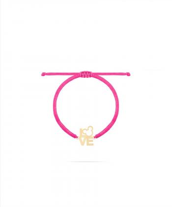 دستبند بافت سرخابی میکی love درریس Doris کد P5165