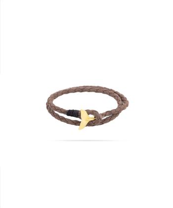 دستبند چرم خاکی دم نهنگ درریس Doris کد P5148