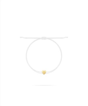 دستبند قلب توپر با نخ سفید درریس Doris کد P5141