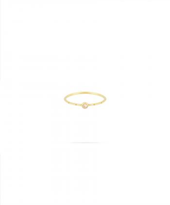 انگشتر تک نگین شامپاینی با رینگ راه راه درریس Doris کد P5183