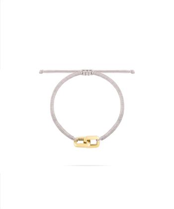 دستبند بافت طوسی دو لینک درریس Doris کد P5173