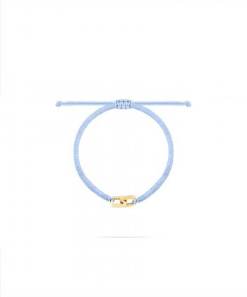 دستبند بافت آبی نیلی دو لینک کوچک درریس Doris کد P5174