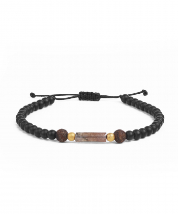 دستبند سنگی دو گوی مستطیل سنگی کیا گالری Kia Gallery کد BSH335