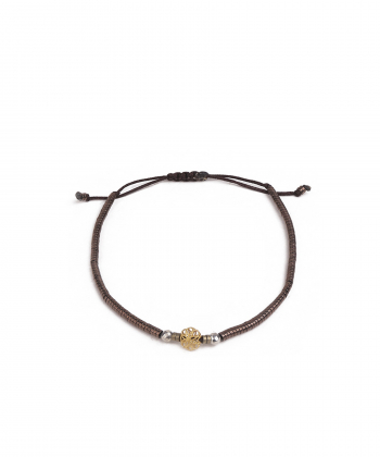 دستبند سنگی گوی گل سگی قهوه ای کیا گالری Kia Gallery کد BSH349