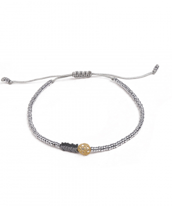 دستبند سنگی گوی سنگی طوسی کیا گالری Kia Gallery کد BSH381