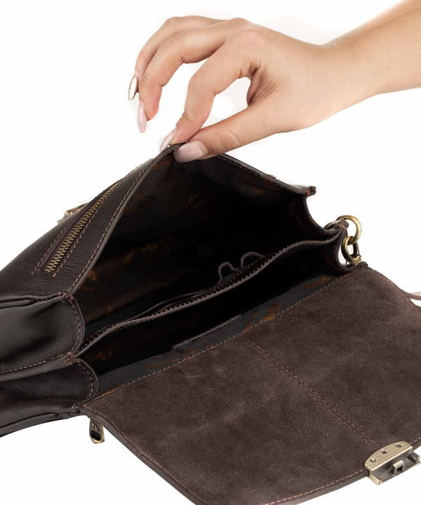 کیف پاسپورتی قهوه ای مردانه چرم مشهد مدل P5522-089