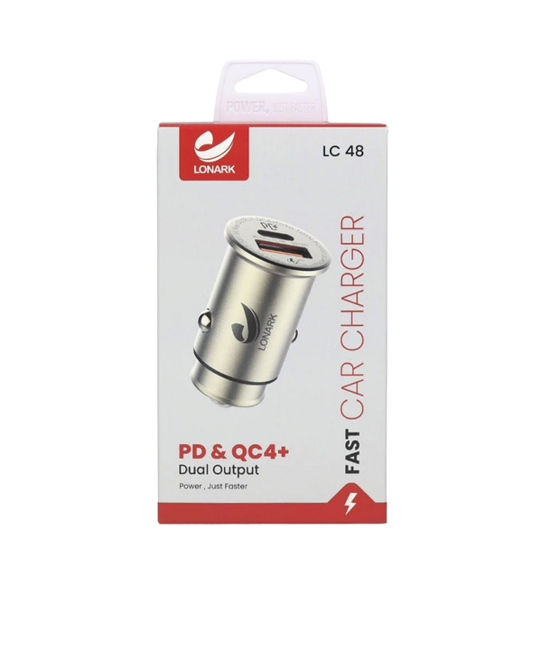 شارژر فندکی 30 وات لونارک مدل LC48 به همراه کابل USB-C