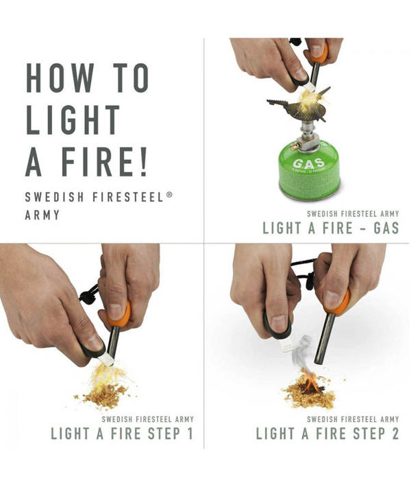آتش زنه مدل نظامی لایت مای فایر Light My Fire مدل swedish fire steel army 2in 1