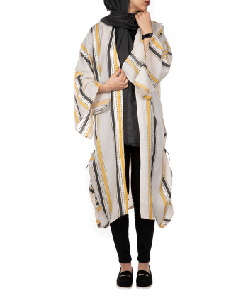 مانتو طرحدار آستین سه ربع تولیکا Tulika