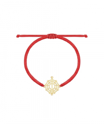 دستبند بافت قرمز تارعنکبوت حلقه و محور درریس Doris کد P5329