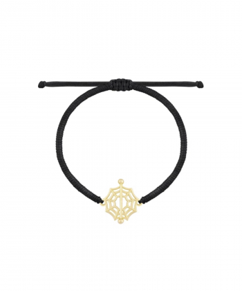 دستبند بافت مشکی تارعنکبوت حلقه و محور درریس Doris کد P5330