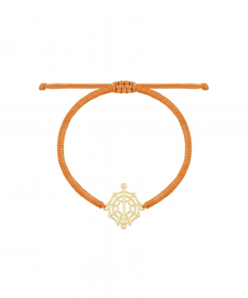 دستبند بافت نارنجی تارعنکبوت حلقه و محور درریس Doris کد P5331