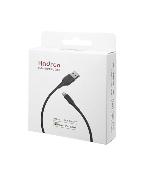 کابل شارژ و انتقال داده لایتنینگ هادرون Hadron MFI HTC-A-L01 USB A Lightning Cable