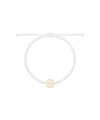 دستبند بافت سفید اسکلت هکتور با میناکاری سفید درریس Doris کد P5340