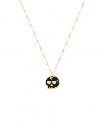 گردنبند اسکلت هکتور با میناکاری مشکی درریس Doris کد P5351