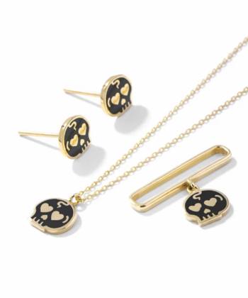 گردنبند اسکلت هکتور با میناکاری مشکی درریس Doris کد P5351