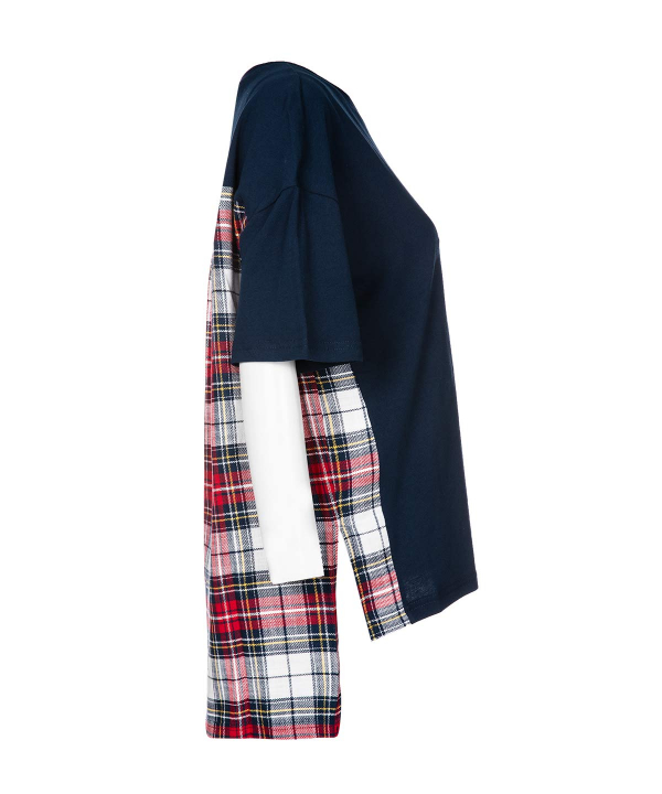 تیشرت آستین کوتاه چهارخانه زنانه جوتی جینز Jooti Jeans