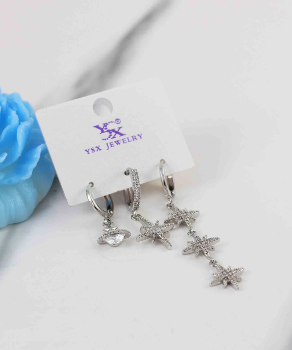 گوشواره زنانه پکی وای اس ایکس YSX کد  مدل ستاره کد AAC-854