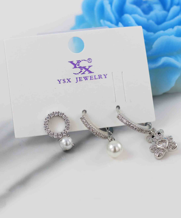 گوشواره زنانه پکی وای اس ایکس YSX کد  مدل تدی کد AAC-839
