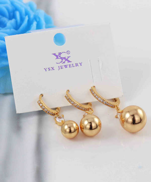 گوشواره پکی آویز گوی زنانه وای اس ایکس YSX کد  AAC-835