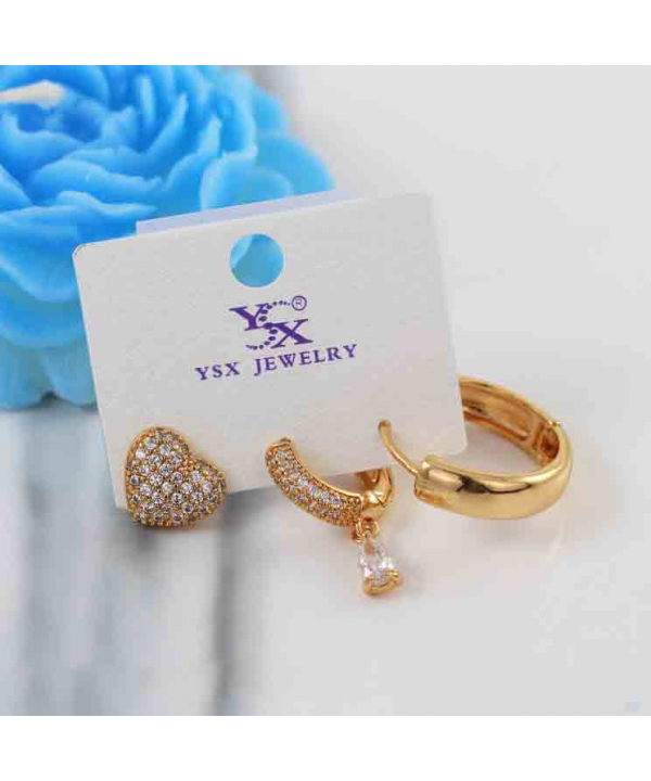 پک گوشواره حلقه ای و میخی وای اس ایکس YSX کد  AAC-833