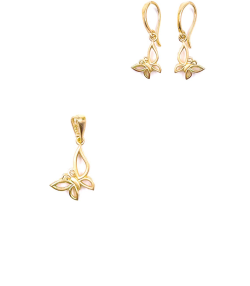 نیم ست پروانه مهتاب هماتیت گلد Hematite Gold کد 132339