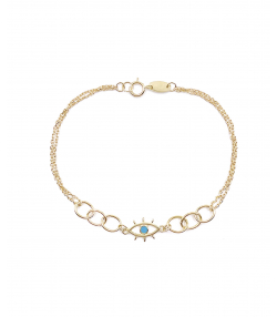 دستبند چشمک آبی هماتیت گلد Hematite Gold کد 132420