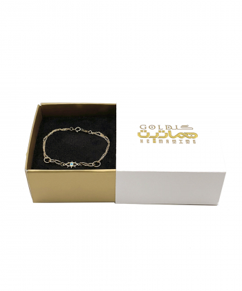 دستبند چشمک آبی هماتیت گلد Hematite Gold کد 132420