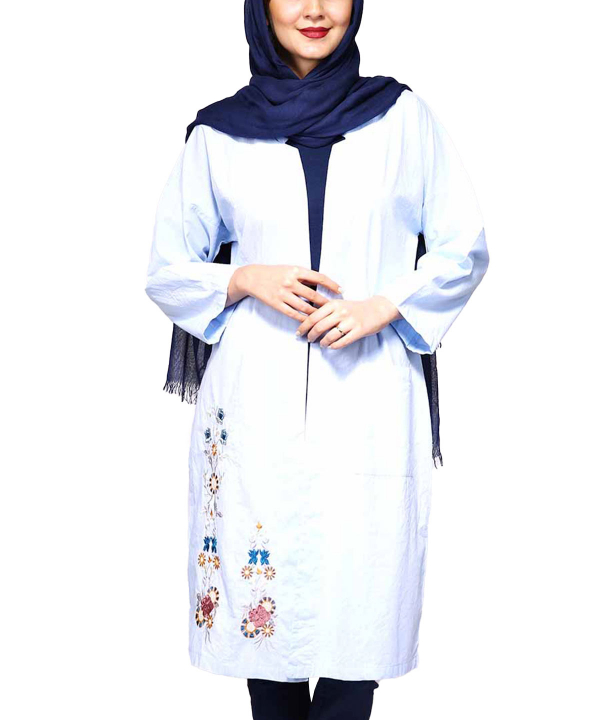 مانتو جلو باز زنانه گلدوزی‌شده تن درست Tane Dorost مدل آبادیس