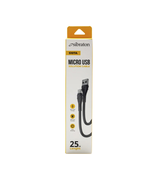 کابل تبدیل USB به microUSB سیبراتون مدل S107A طول 25 سانتی متر