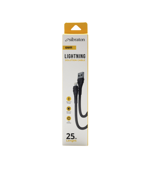 کابل تبدیل USB به لایتنینگ سیبراتون مدل S107 طول 25 سانتی متر