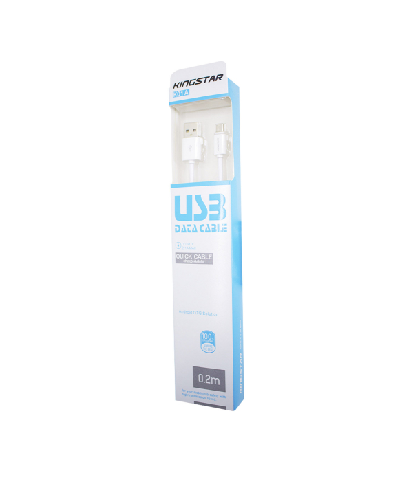 کابل تبدیل USB به microUSB کینگ استار مدل K01A طول 20 سانتی متر