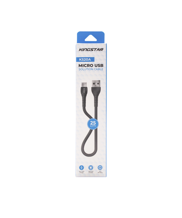 کابل تبدیل USB به microUSB کینگ استار مدل K520A طول 25 سانتی متر