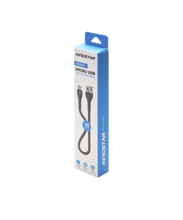 کابل تبدیل USB به microUSB کینگ استار مدل K520A طول 25 سانتی متر