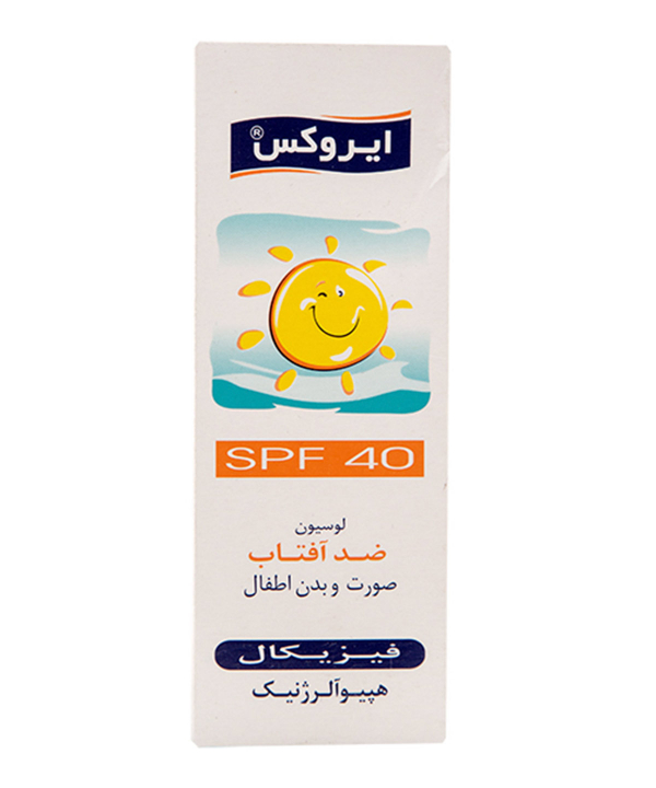 لوسیون ضد آفتاب SPF40 کودک ایروکس Irox حجم 60 میلی لیتر